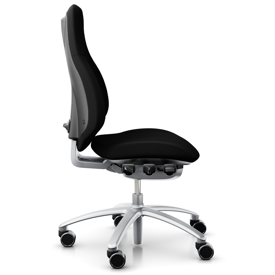 RH Mereo 220 mit hoher Rückenlehne - Stoff Xtreme schwarz - Seitenansicht