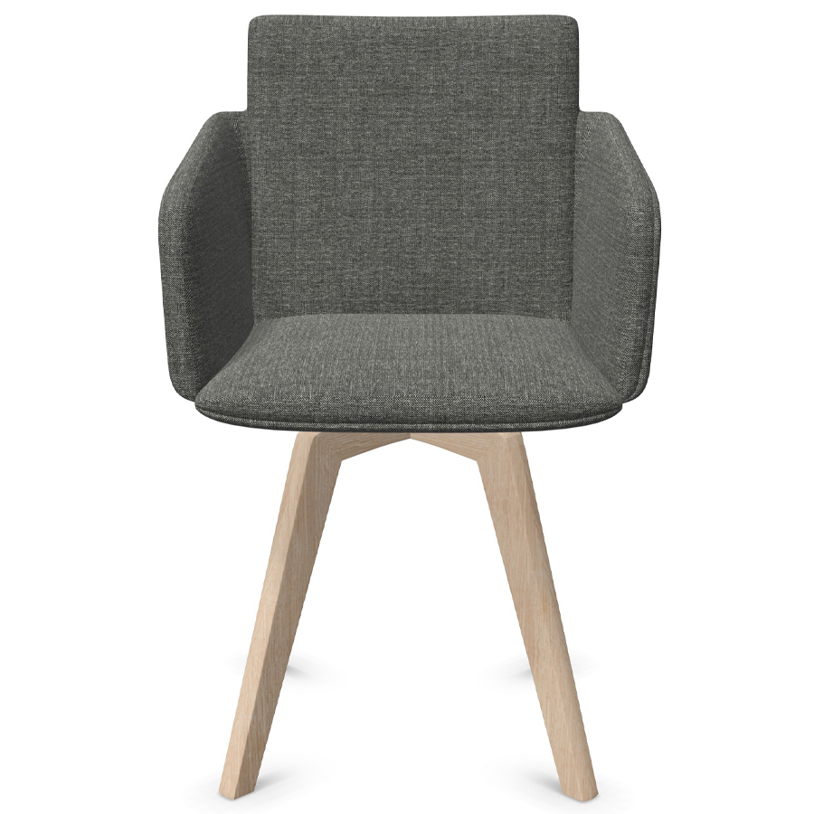 W. Schillig Chevalier Stuhl mit Armlehnen und Holzgestell - Frontansicht