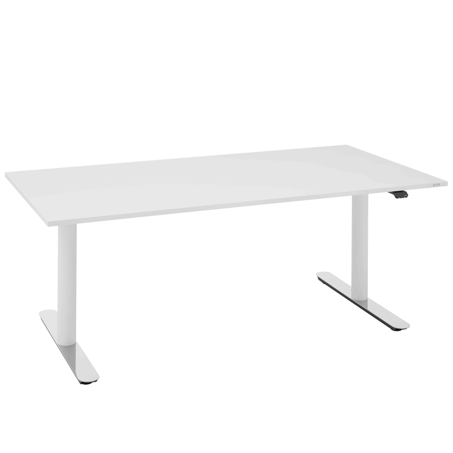 Bosse Solutions M3-Desk Schreibtisch | Weiß | Stufenlose Höhenverstellung | Beispielbild