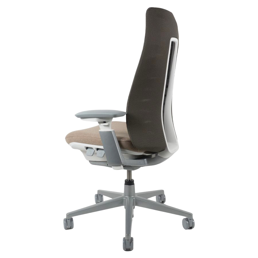 HAWORTH Fern Bürodrehstuhl brau mit Netzrücken Fußkreuz gepulvert Titanium