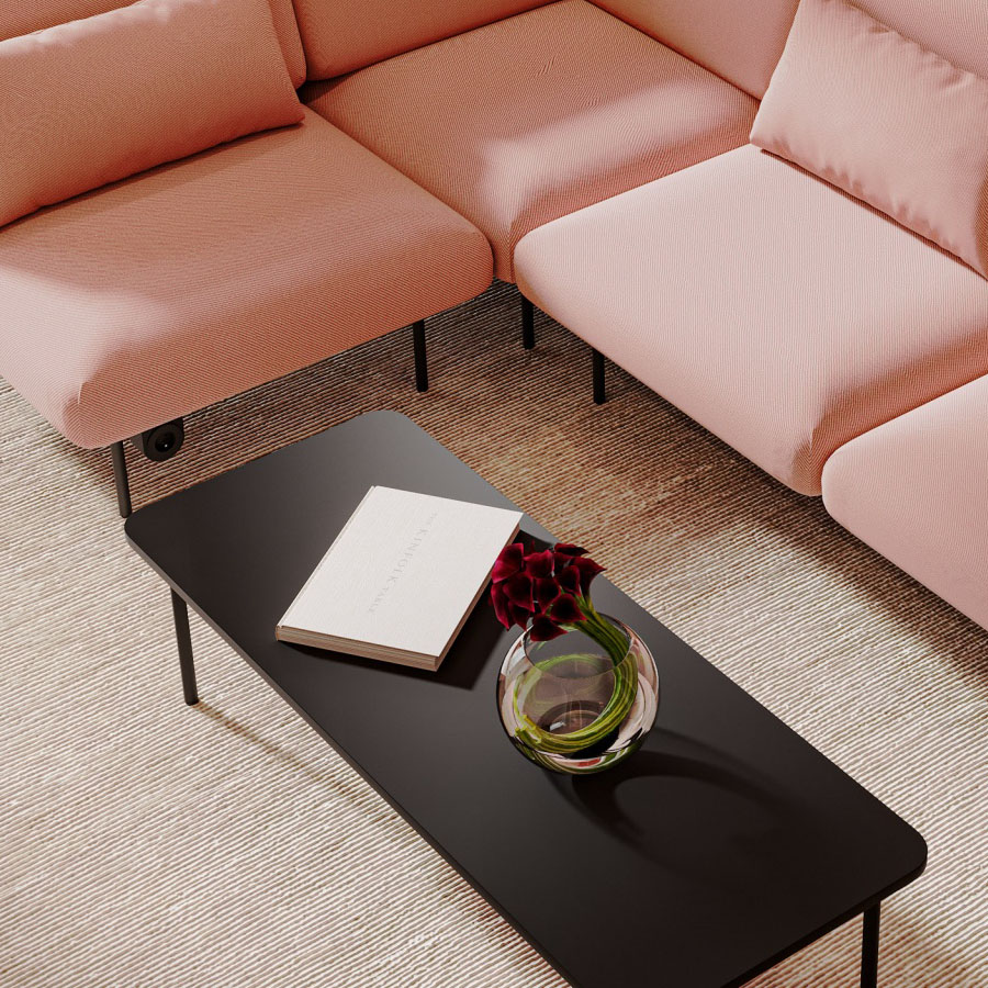 Bejot Fora FR TB13 Beistelltisch Tischplatte U999 schwarz, Gestell schwarz