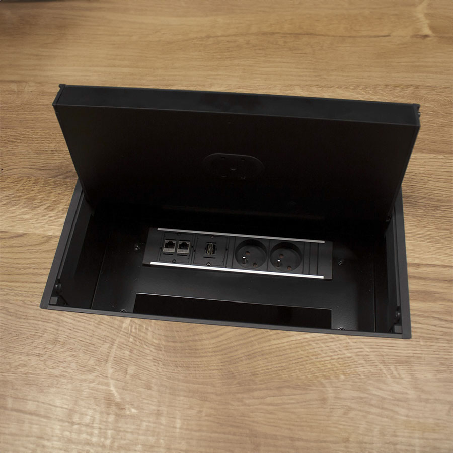 Bejot TB Konferenztisch Tischplatte aus Massivholz Eiche mit Mediaport