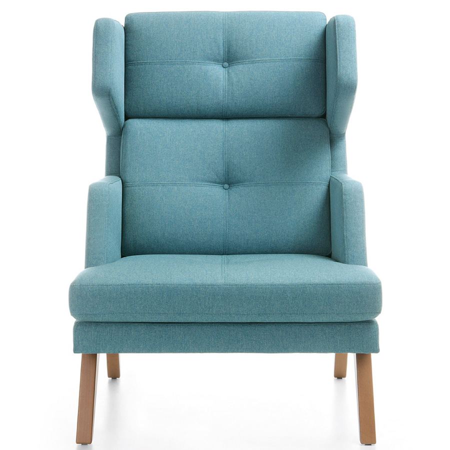 Profim October Sessel hohe Rückenlehne - Stoff Medley 67006 - Gestell Holz Buche - Front