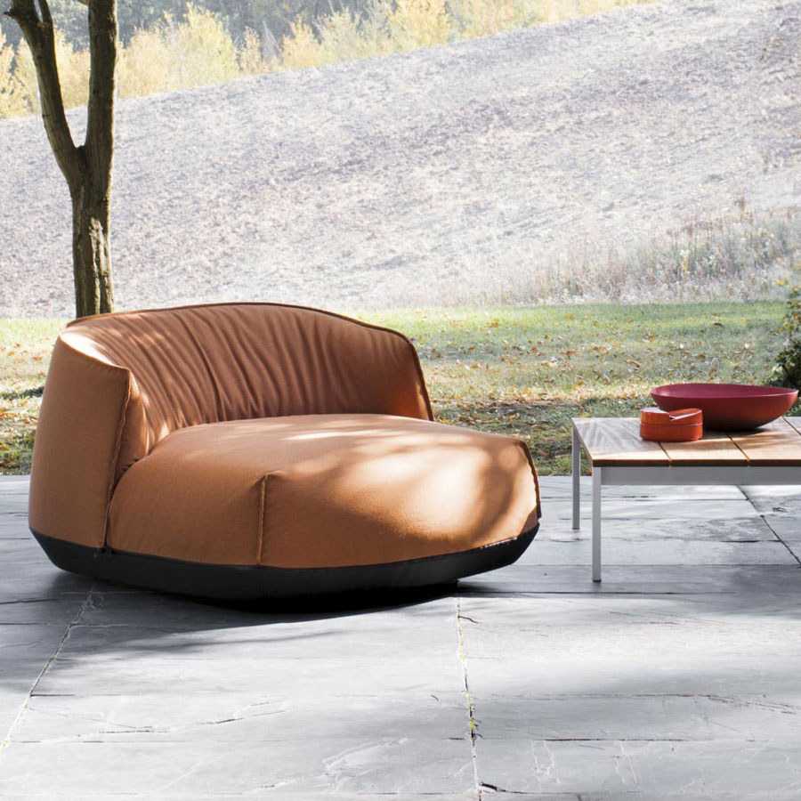 Kristalia BRIONI Outdoor Loungesessel groß Stoff Heritage Pumpkin