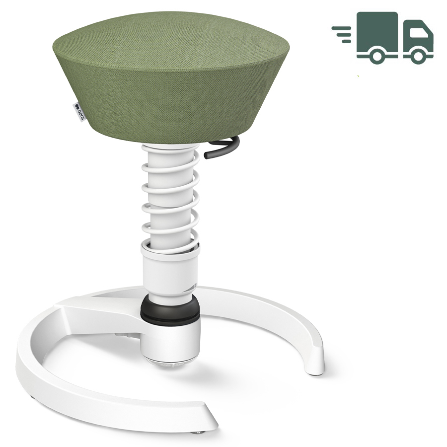 Aeris Swopper Capture Wolle grün-beige meliert - Gleiter - Gestell weiß - Standardfeder