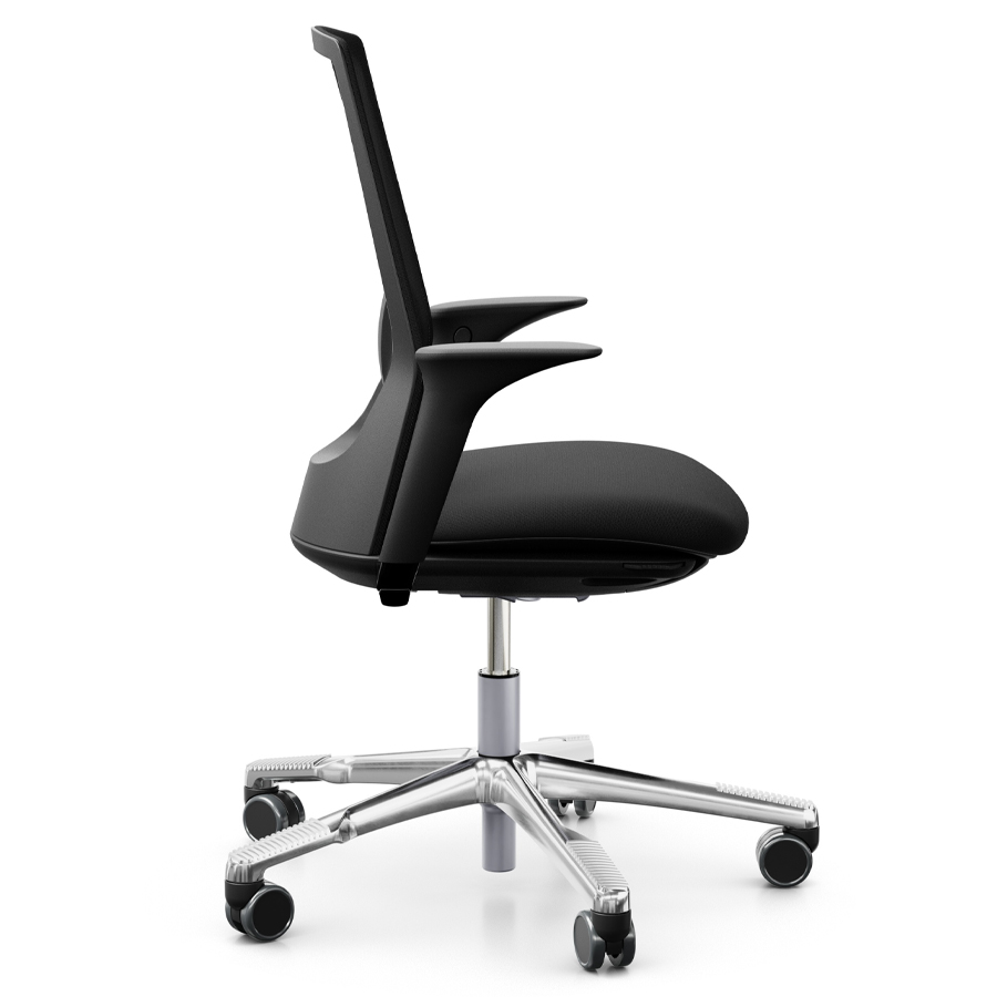 HAG Futu mesh | Bezug FutuKnit solid schwarz | Fußkreuz poliert