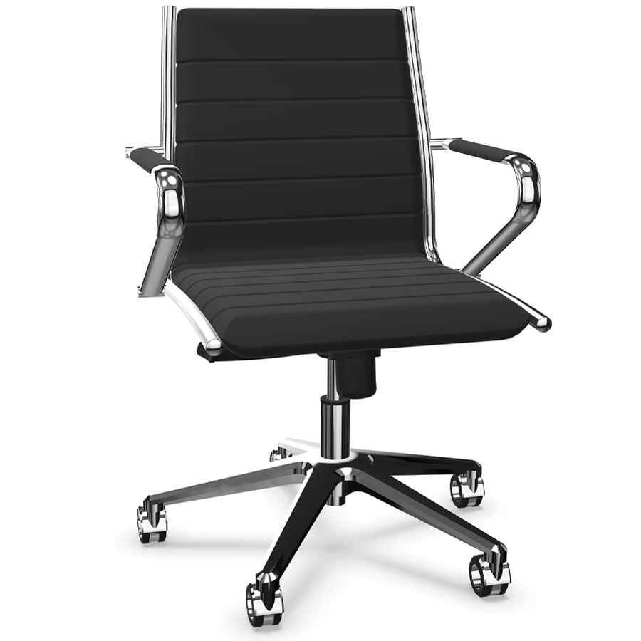 Sitland Classic Managerstuhl Leder schwarz mit Armlehnen