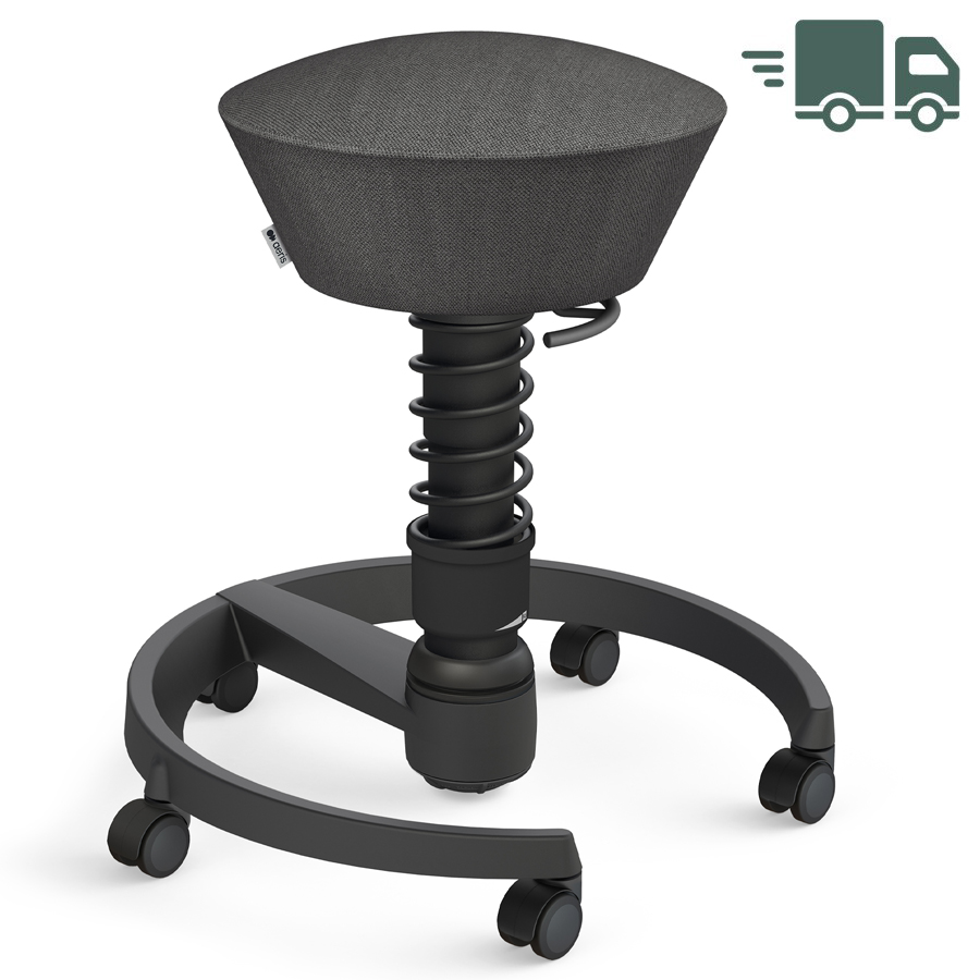 Aeris Swopper Capture Wolle anthrazit meliert - Rollen - Gestell schwarz