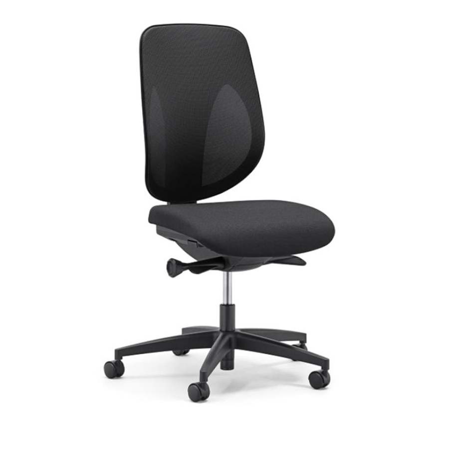 353 Drehstuhl Netzrücken schwarz ohne Armlehnen Vorderansicht