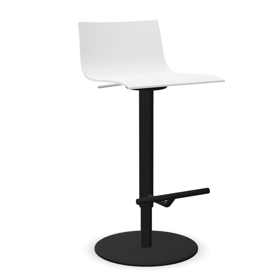 lapalma Thin Barhocker - Gestell schwarz -Sitzschale weiß lackiert