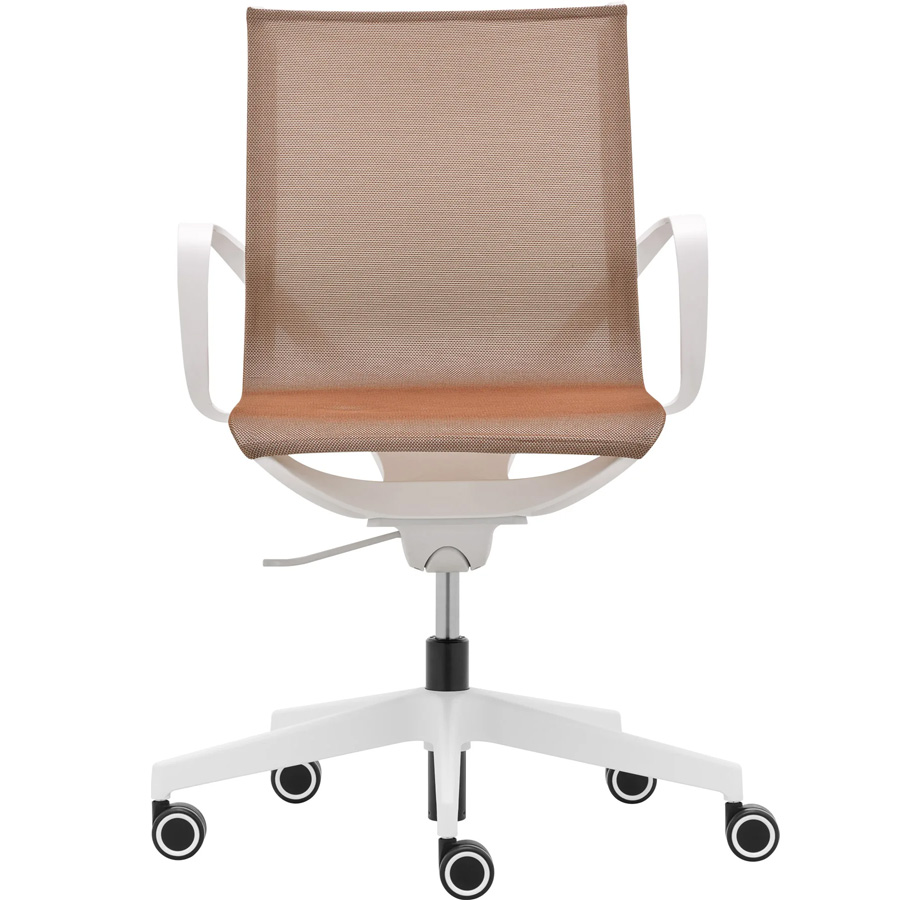 Rim Zero G Gestell weiß, mit Armlehnen, Stoff 442, Fußkreuz weiß, Ringe an den Rollen weiß