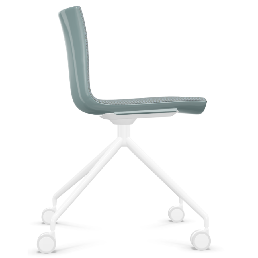 Arper CATIFA 46 0372 Stuhl mit Innenpolster auf Rollen - Farbe Petrol