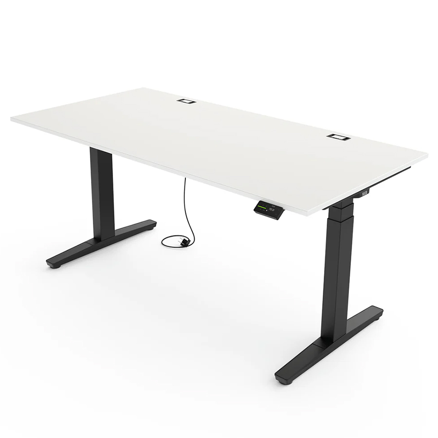 Yaasa Desk Expert Gestell schwarz, Tischplatte weiß