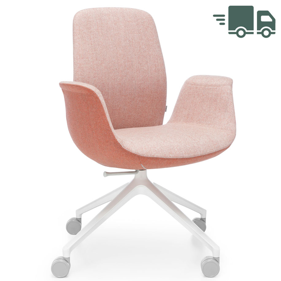 Profim ElliePro 20HST Drehsessel | Gestell weiß | Rollen | Bezug Synergy pink