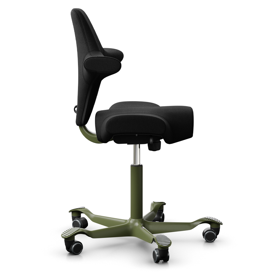 HAG CAPISCO 8106 Stoff Cura schwarz mit Sattelsitz - Gestell Moss Grey