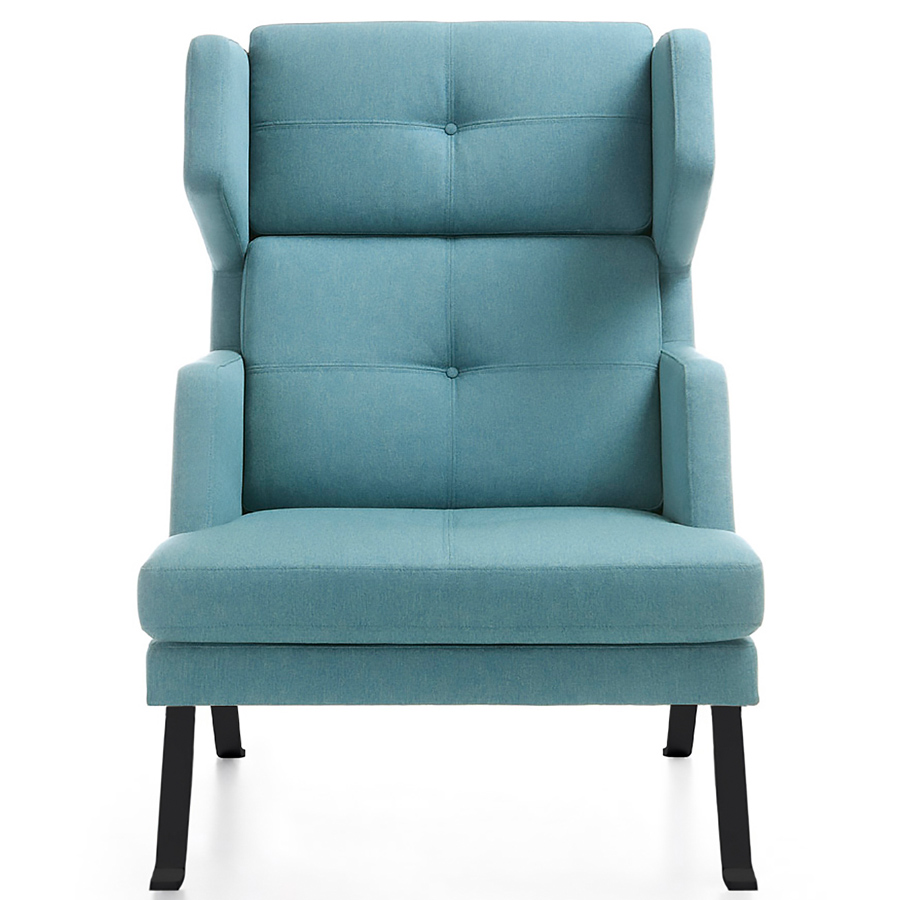 Profim October Sessel hohe Rückenlehne - Stoff Medley 67006 - Gestell Metall schwarz - Front