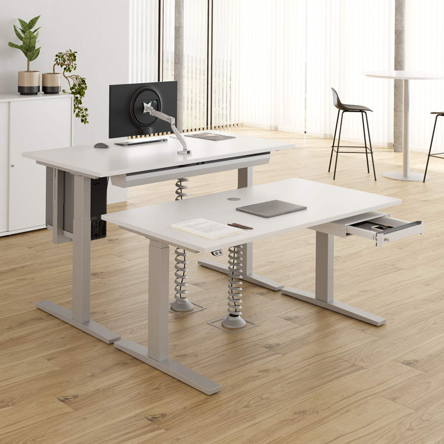 RWH Action Schreibtisch elektrisch verstellbar - weiß-silber - Beispielbild 2