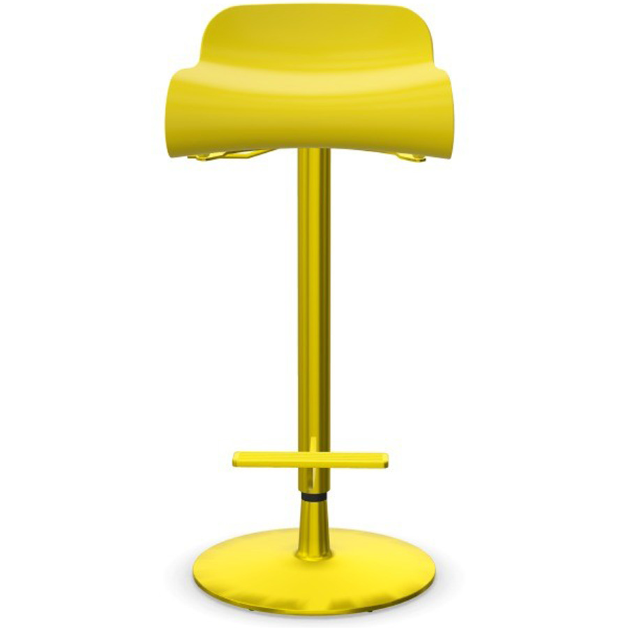 Kristalia BCN Barhocker gelbgrün höhenverstellbar Gestell lackiert