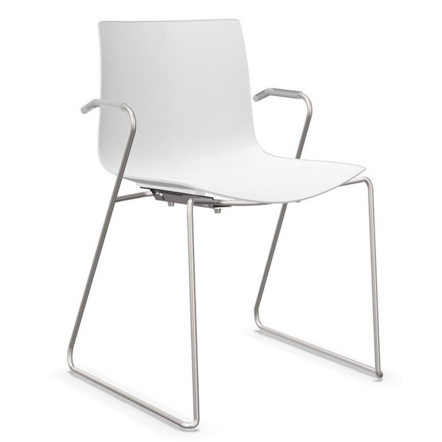 Arper CATIFA 46 0287 einfarbig technisches Kufengestell in weiss