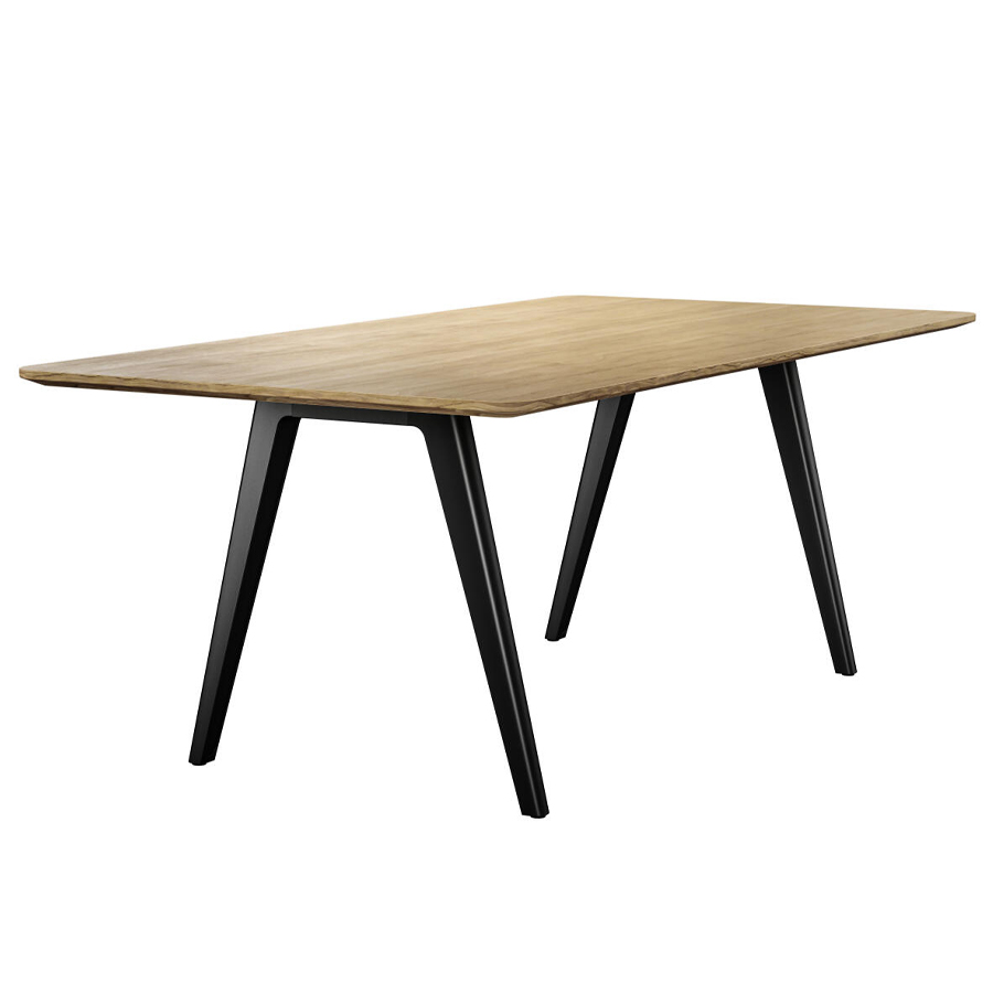 THONET 1500 Allrounder-Tisch - Eiche klar lackiert - Gestell schwarz - verschiedene Größen