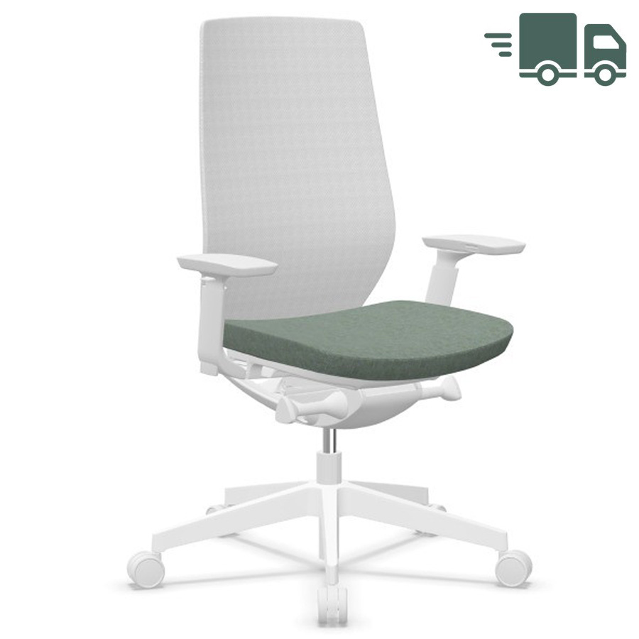 Profim AccisPro mit Netzrücken weiß und Sitzbezug Main Line Flax MLF25