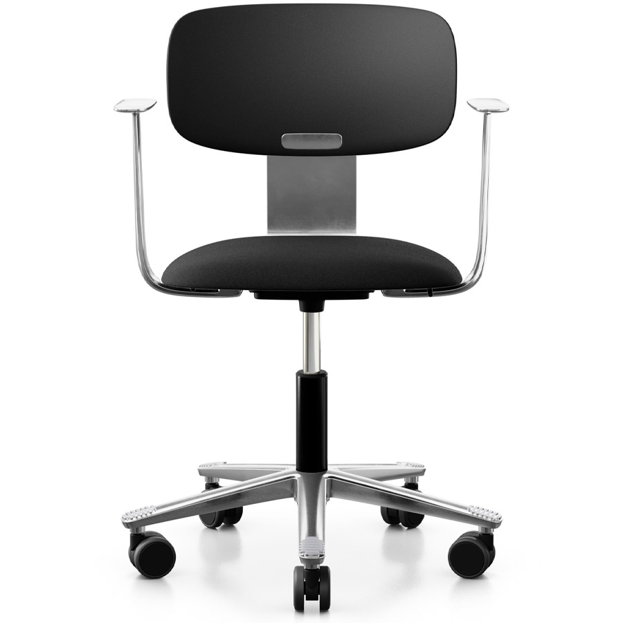 HAG Tion 2140 Bürostuhl schwarz mit Armlehnen - Sitz Stoff Cura - Rückenschale Kunststoff - Frontansicht