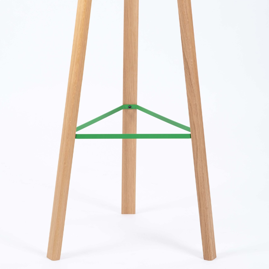 Cascando Fuse Eiche natur + smaragd | Detail Metallstrebe