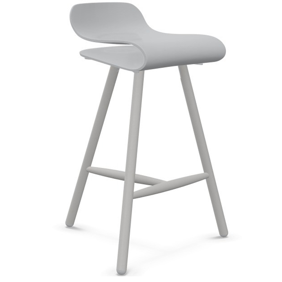 Kristalia BCN Barhocker mit Holzgestell lichtgrau