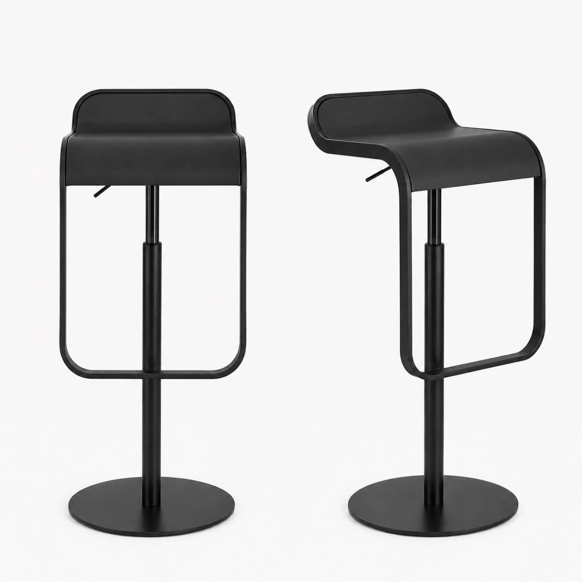 lapalma LEM S80 Barhocker Sitz Laminat Fenix schwarz Gasfeder schwarz Gestell schwarz