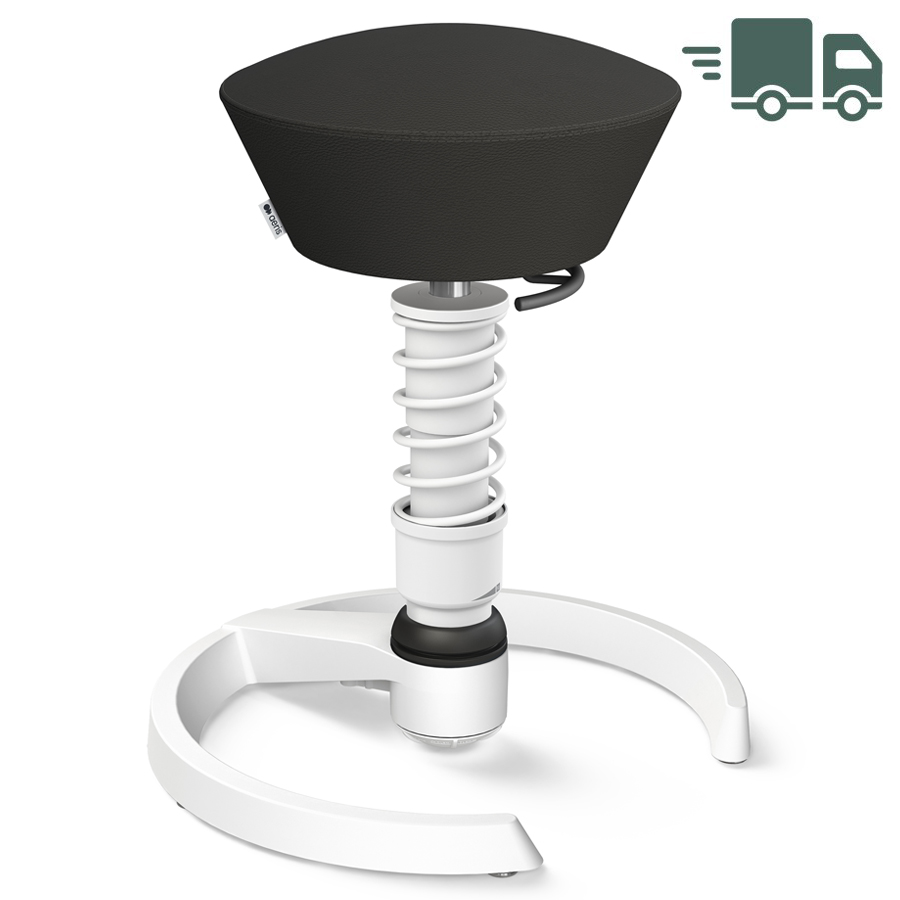 Aeris Swopper Echtleder schwarz - Gleiter - Gestell weiß - High-Feder