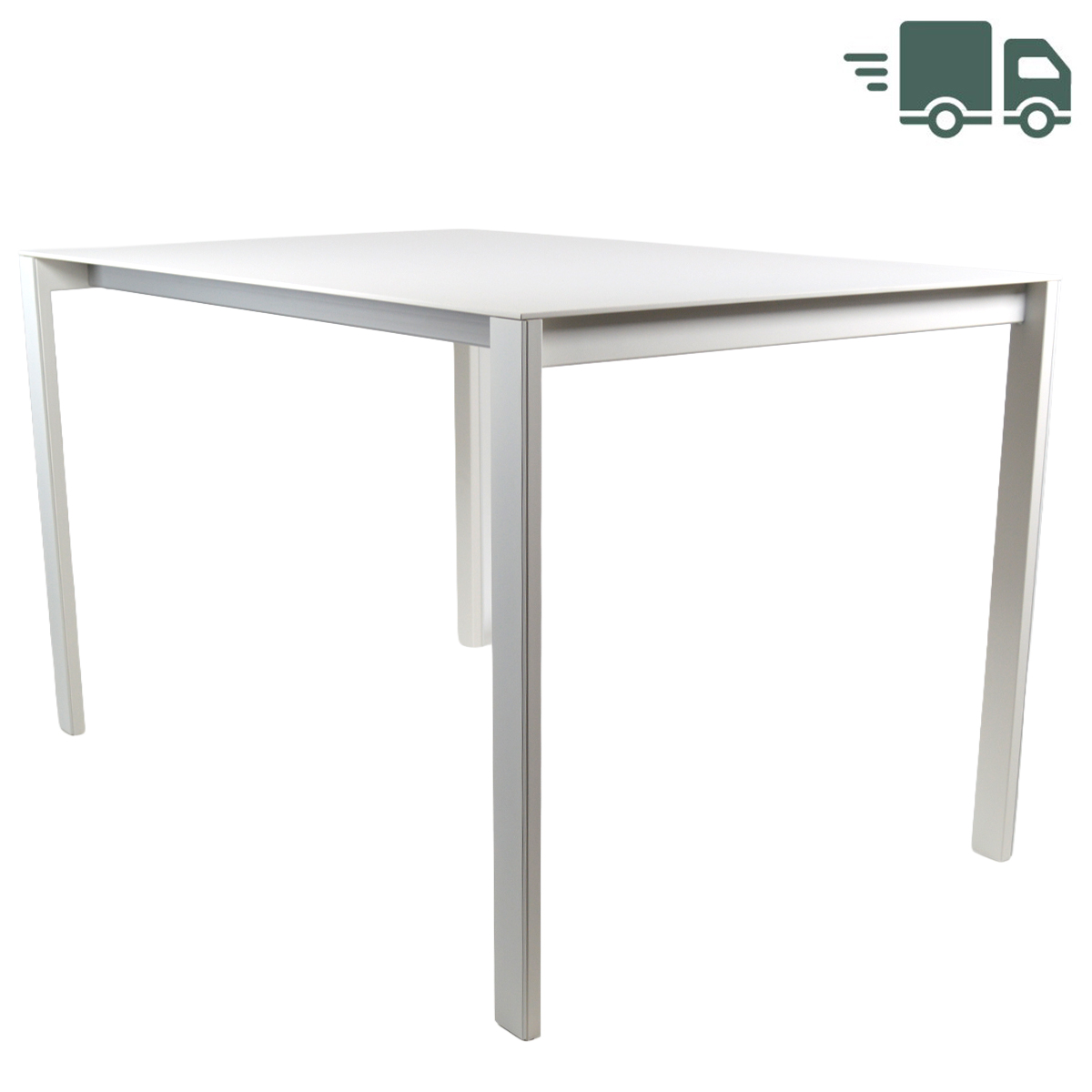 ABVERKAUF: Kristalia Thin-K Aluminium Esstisch | 123x80 cm | weiß