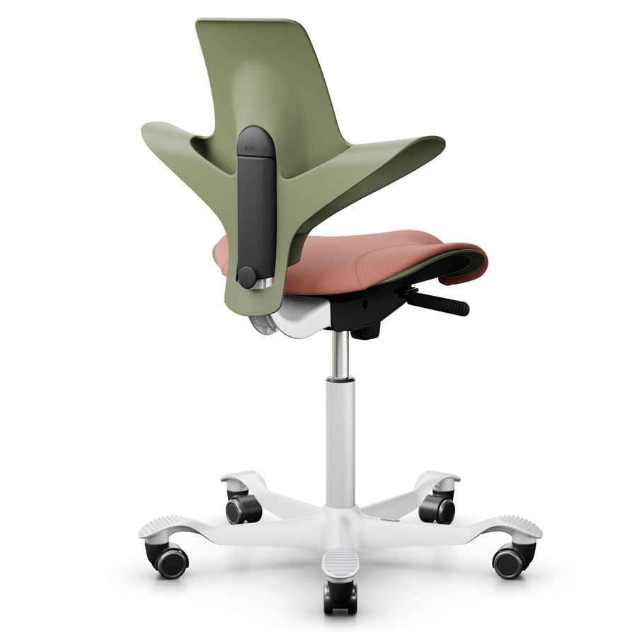 HAG Capisco Puls 8020 - Rücken Moss - Sitzbezug Light blush 64213 - Gestell weiß