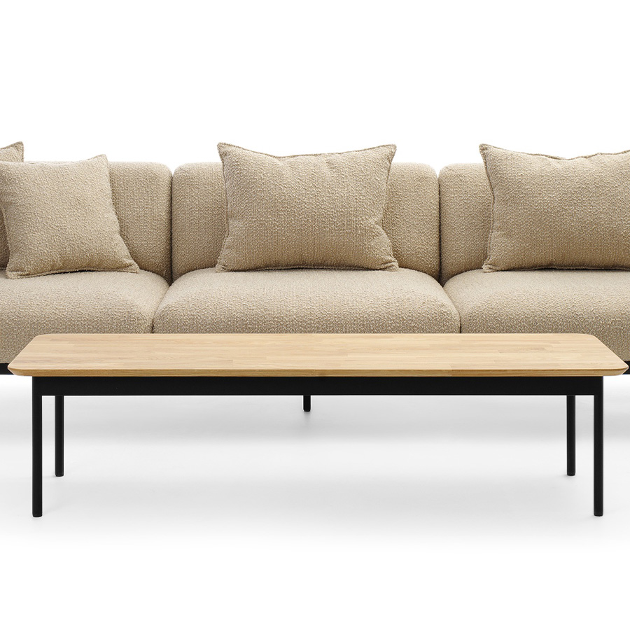 Bejot Fora FR TB13 Beistelltisch Leimholzplatte Eiche, Gestell schwarz