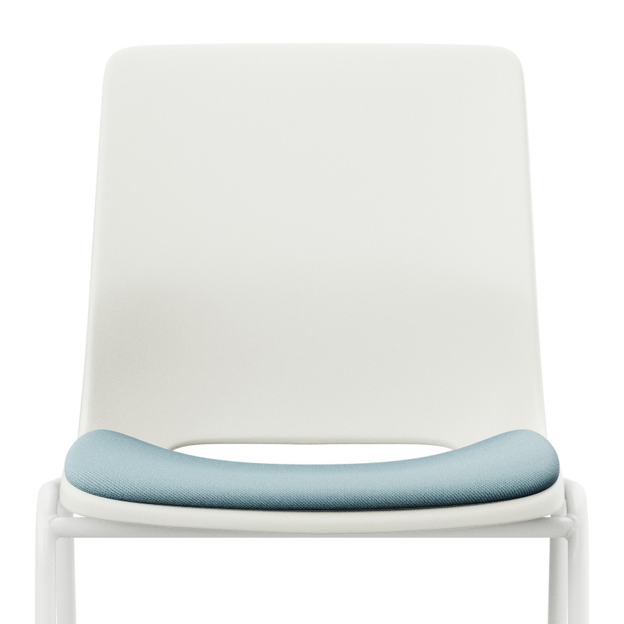 Profim Ana Sitz gepolstert | Schale vanilla | Gestell snow | Bezug Select 67098 | Nahaufnahme