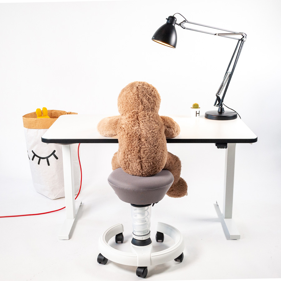 Bundle Kinderschreibtisch CLEO elektrisch höhenverstellbar weiß & aeris Swoppster