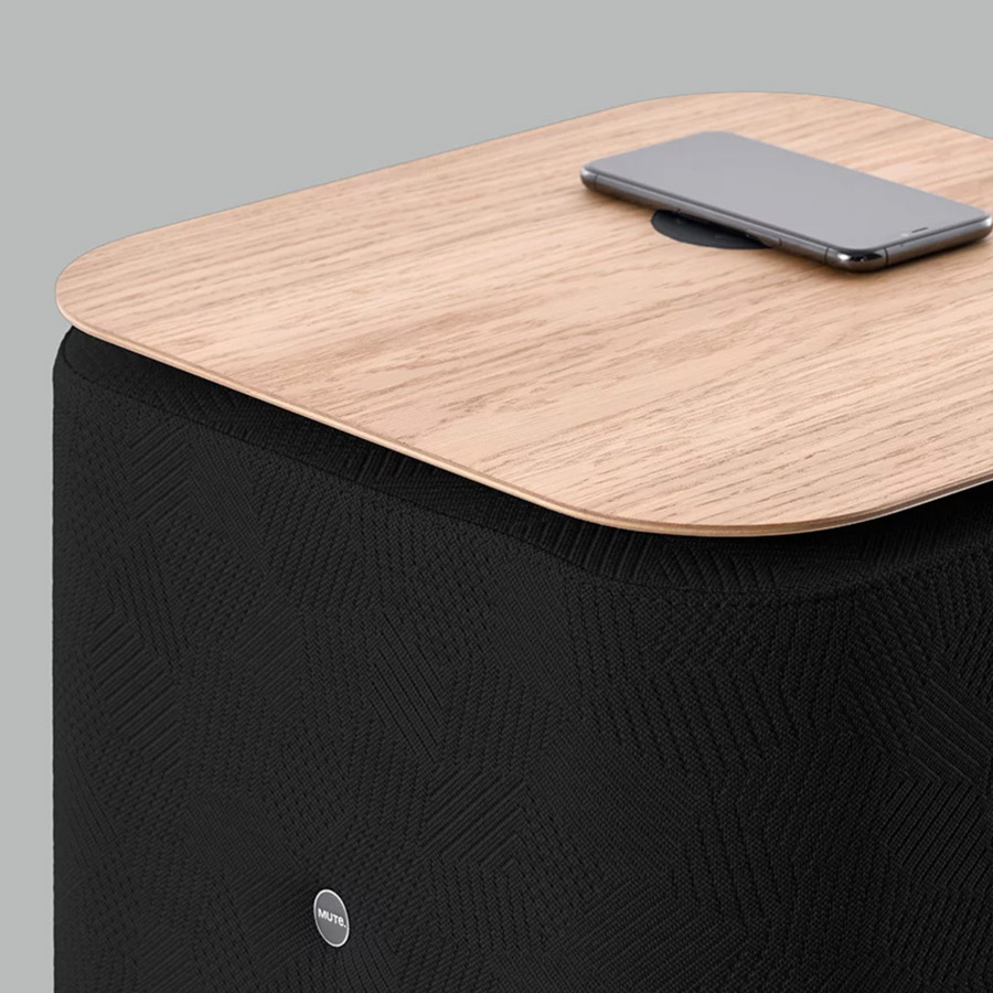 MUTE. Tower | Akustikturm | Oberseite Furnier-Eiche | Induktives Laden