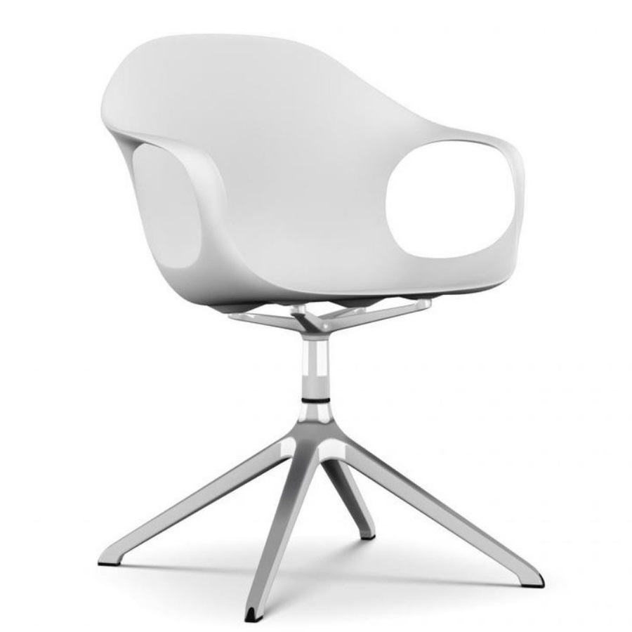 Kristalia Elephant Drehstuhl weiß Gestell alu poliert