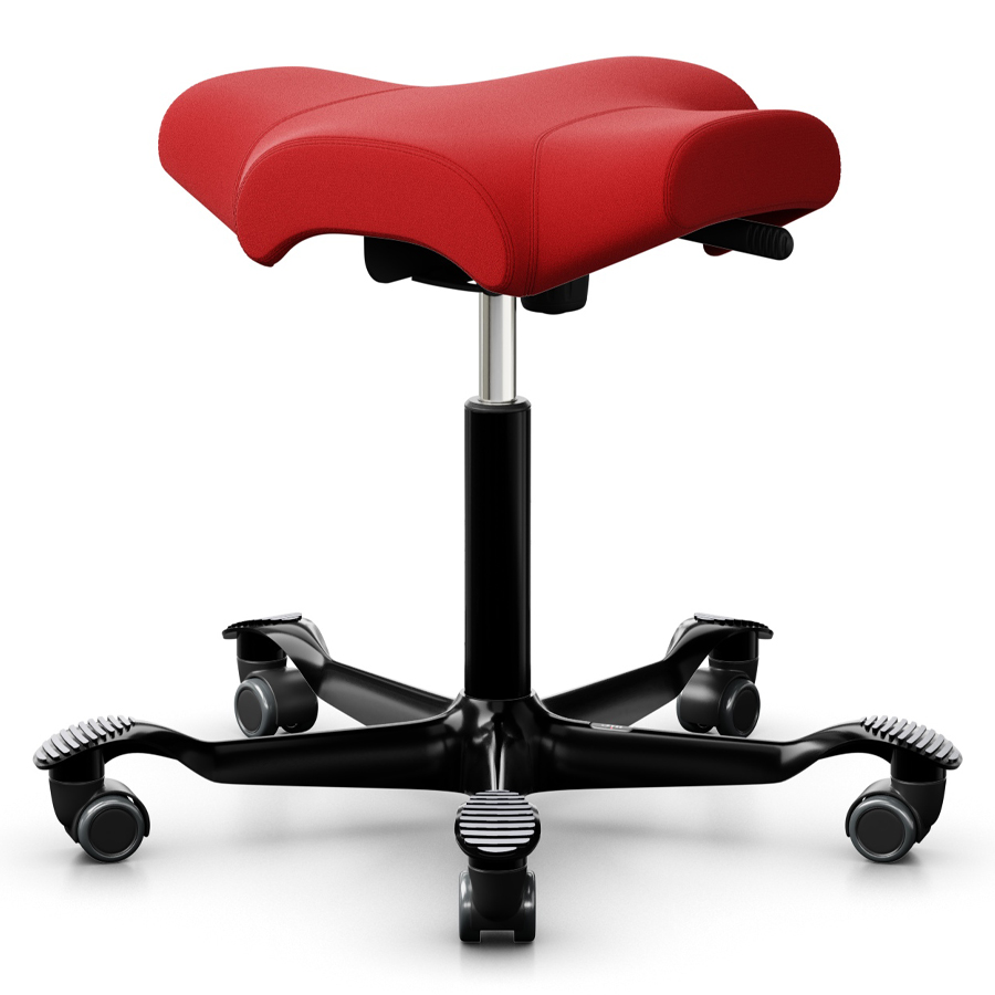 HAG CAPISCO  8105 Hocker Stoff Xtreme rot - Gestell schwarz - Rückansicht