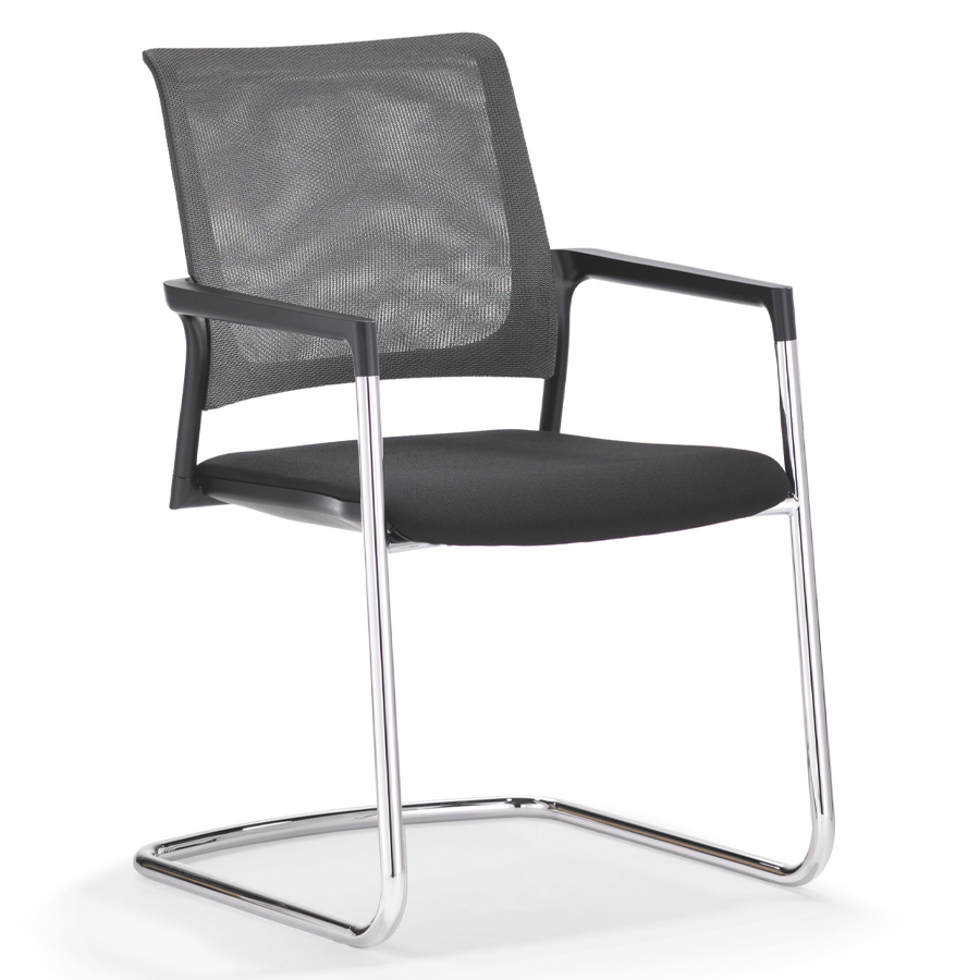 Klöber MERA 46 (mer46) Freischwinger - Gestell verchromt - Netz anthrazit