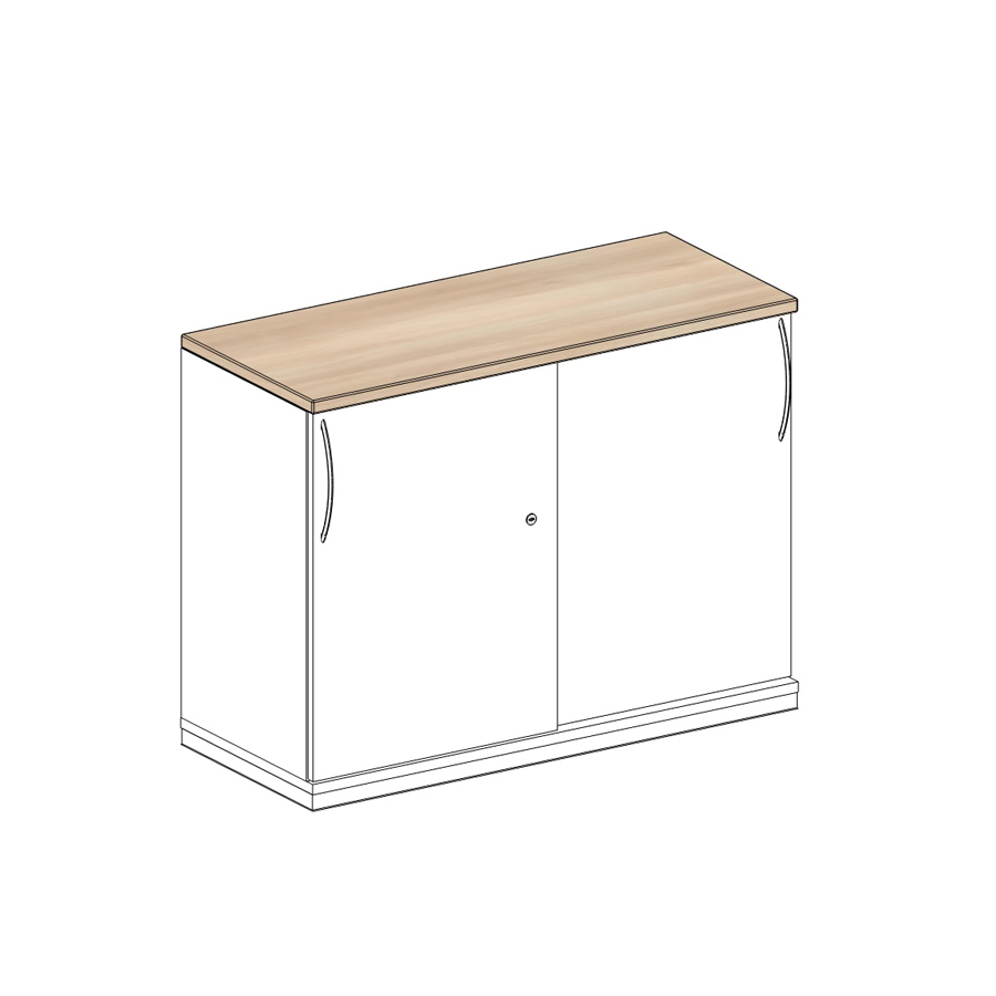 König + Neurath Acta Schiebetürenschrank 2 OH 100x42x75 cm