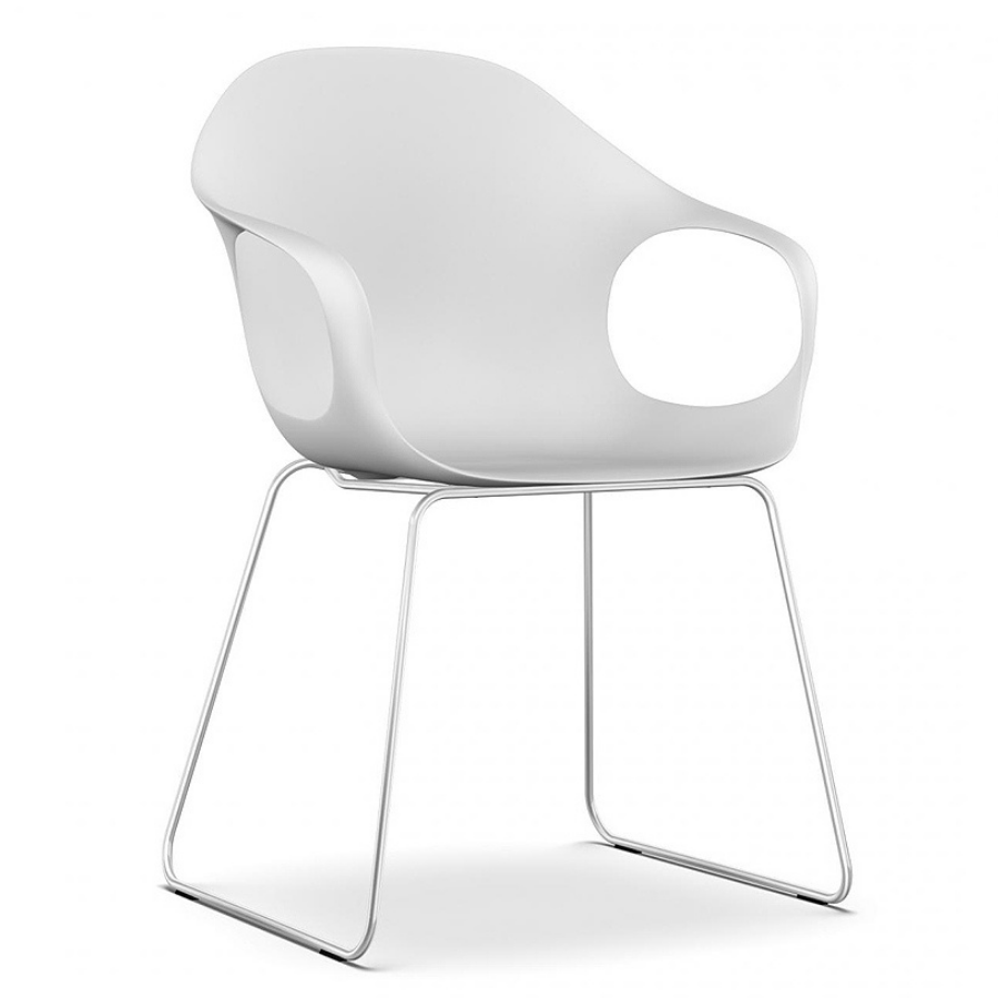 Kristalia ELEPHANT Stuhl weiß mit Kufengestell weiß