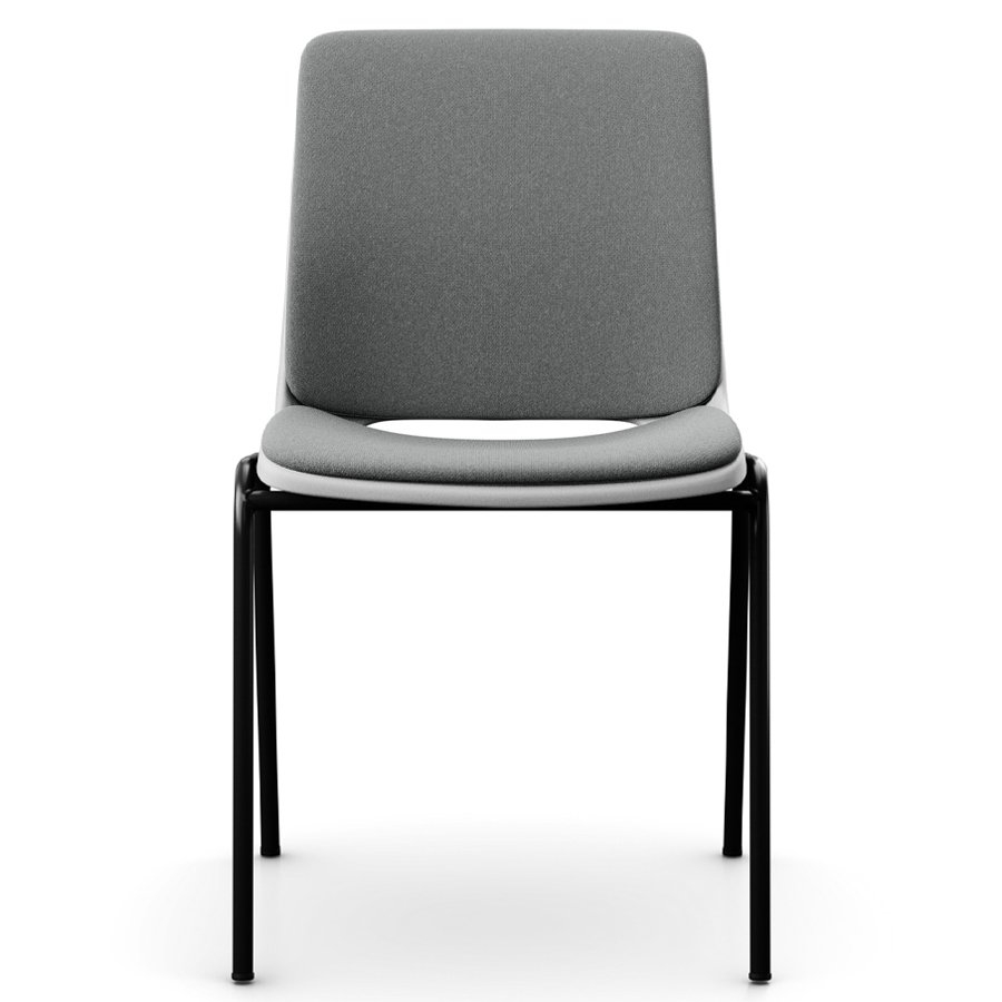 Profim Ana Sitz und Rücken gepolstert | Schale Misty grey | Gestell schwarz | Bezug Cura 60109