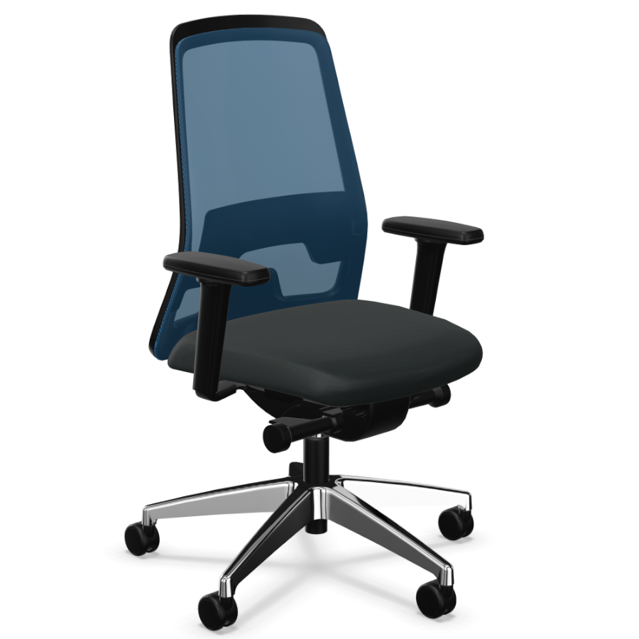 Interstuhl Every (EV21C) Bürostuhl Netzrücken Comfort Netz blau Bezug schwarz