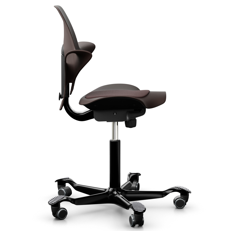 HAG CAPISCO PULS 8010 braun mit Stoff Select chestnut - Gestell schwarz - Seitenansicht