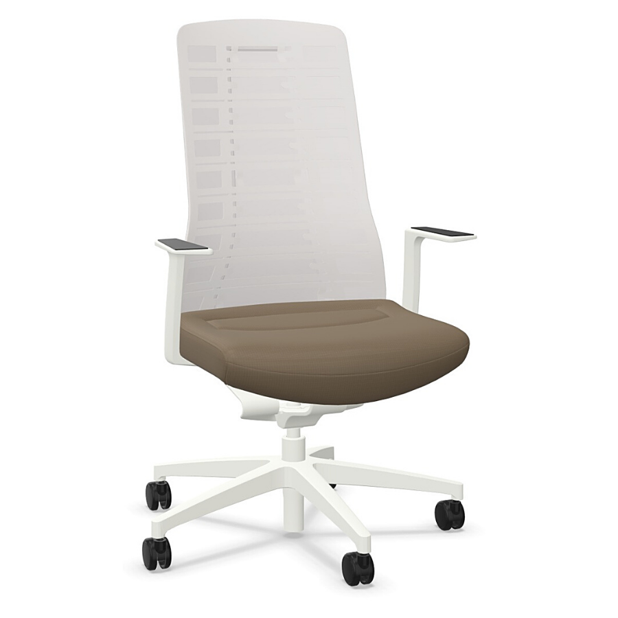 Interstuhl PUREis3 PU213 Bürostuhl weiß mit Netzrücken beigegrau