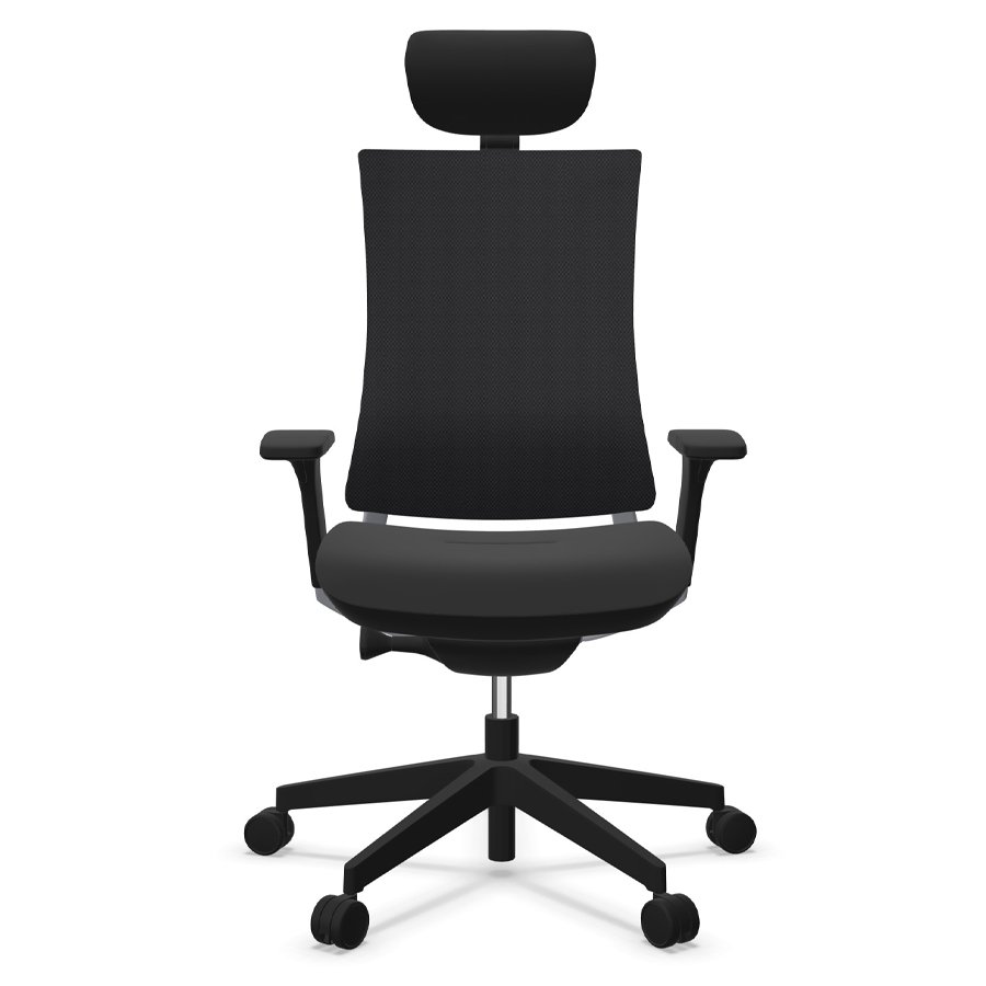 Profim Violle 151 SFL mit Netzrücken - Sitzpolster schwarz Stoff next + Fußkreuz/Gestell Alu anthrazit