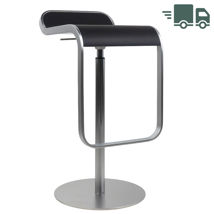 Lapalma LEM Barhocker | Sitzfläche Fenix Laminat schwarz | Rahmen und Gasfeder verchromt
