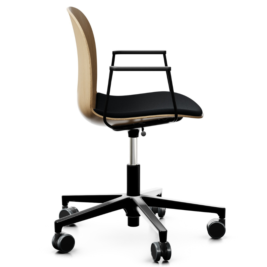 Profim Noor (6075S) Schale Eiche klar mit Sitzpolster mit Armlehnen - Seitenansicht