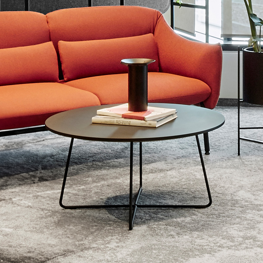 Noti Mishell Beistelltisch mit Kufengestell Tischplatte schwarz, Kufengestell schwarz