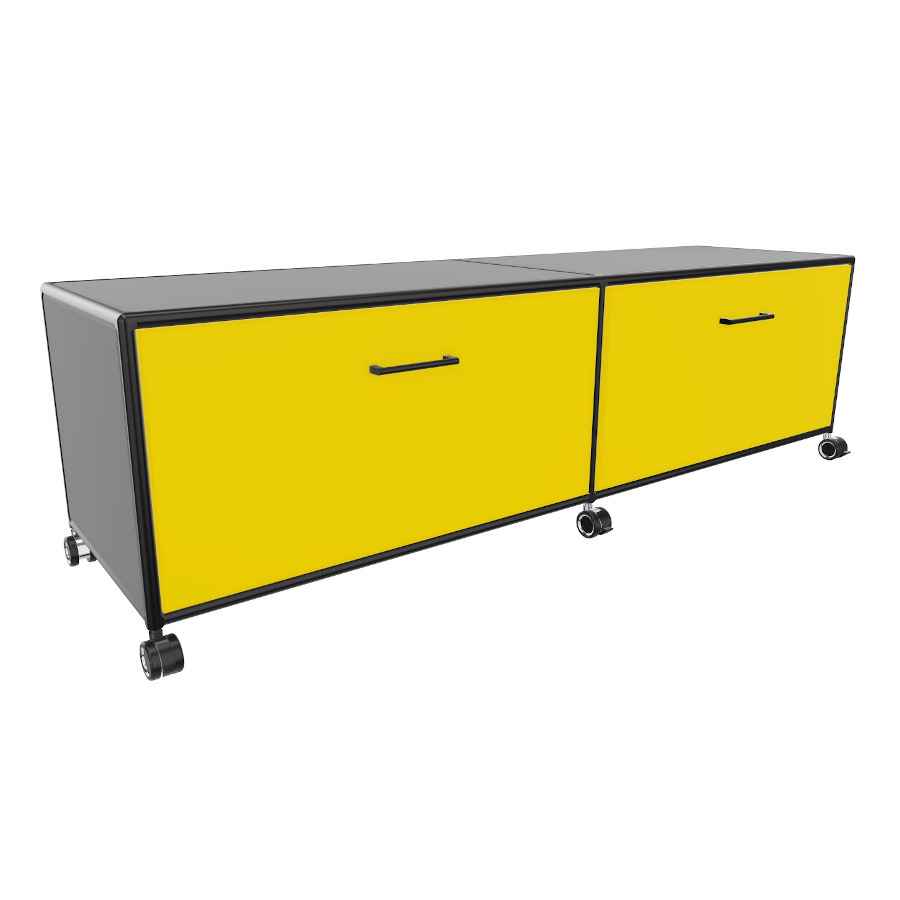 Bosse TV-Board Black Edition Höhe 1 OH Breite 160 cm in Le Corbusier mit 2 Klappen